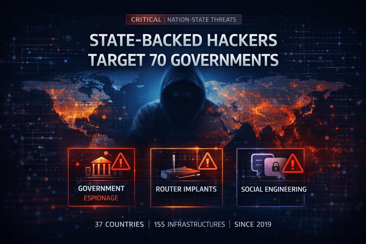 State-Backed Hackers Target 70 Governments Worldwide