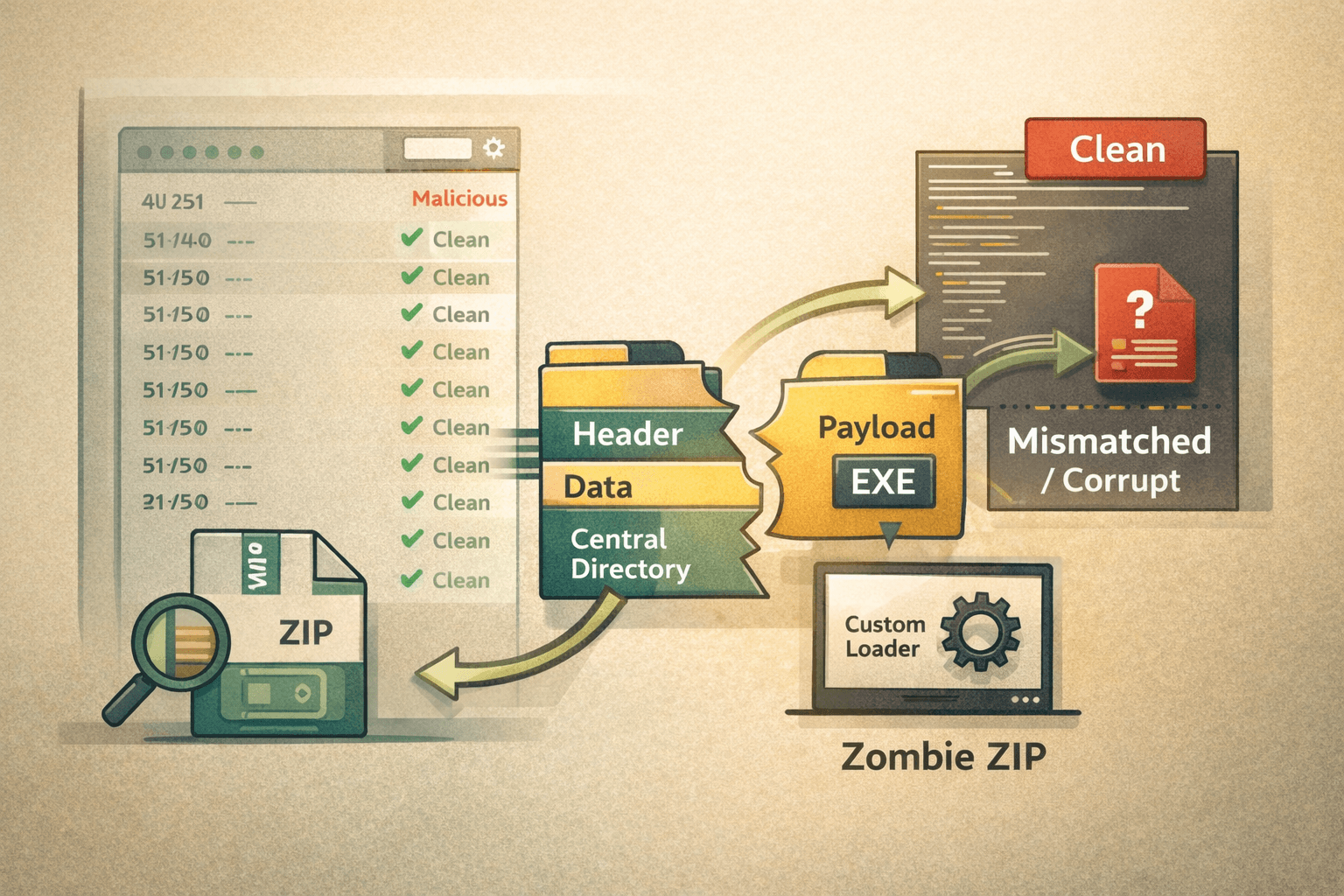 Zombie ZIP: The Archive Evasion Technique Bypassing AV Engines